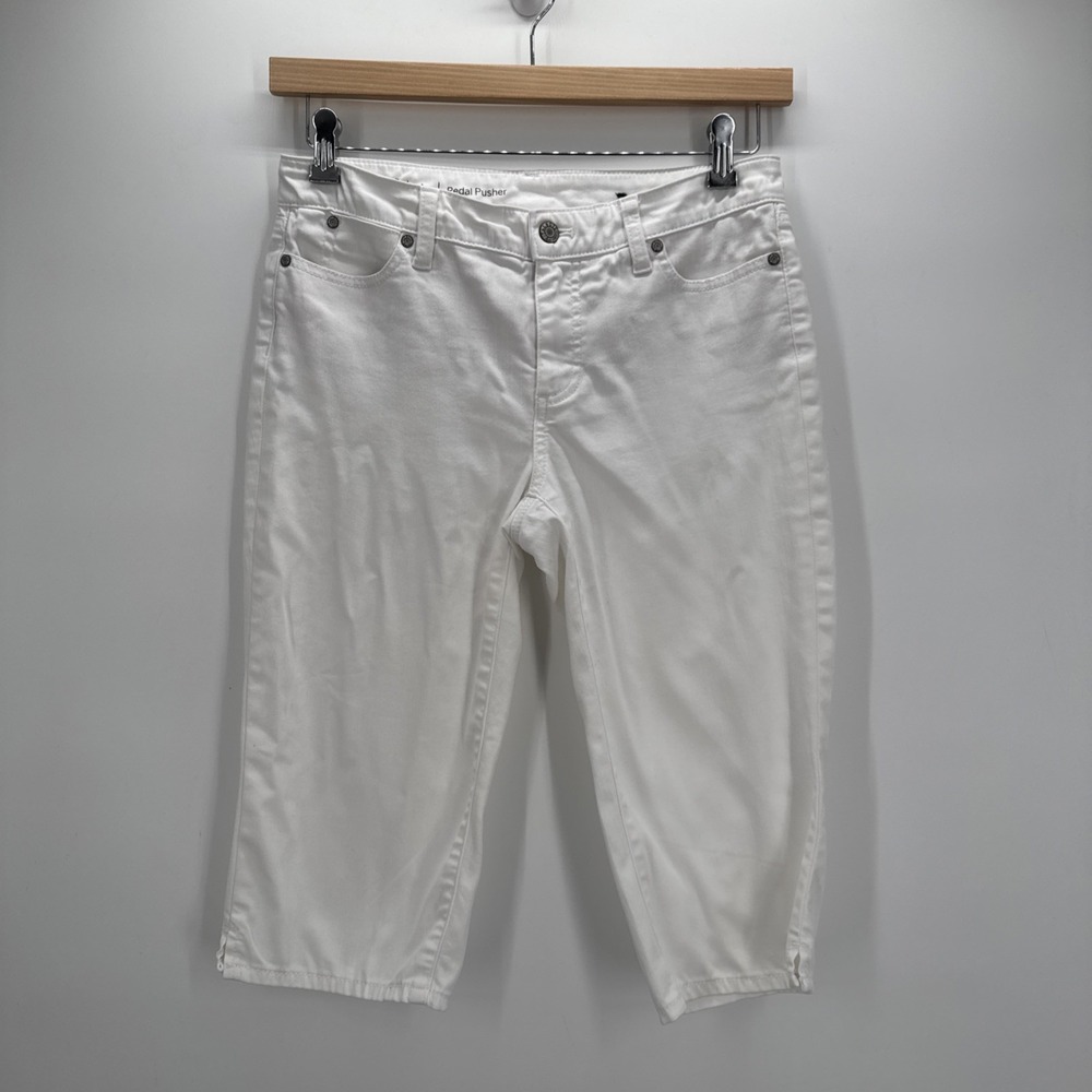 Talbots Classic Women's White Denim Pedal Pusher/Capri Jeans size 4P Excellent!